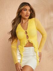 Акція на Топ жіночий SHEIN GD-00150245 S Жовтий від Rozetka