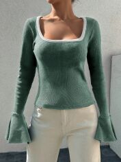 Акція на Лонгслів довгий жіночий SHEIN GD-00130712 L М'ятний від Rozetka