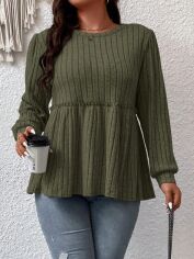 Акція на Лонгслів довгий жіночий SHEIN GD-00138126 2XL Хакі від Rozetka