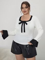 Акція на Лонгслів довгий жіночий SHEIN GD-00137081 XL Білий від Rozetka