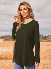 Акція на Лонгслів довгий жіночий SHEIN GD-00099157 2XL Хакі від Rozetka