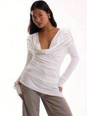 Акція на Лонгслів довгий жіночий SHEIN GD-00153616 XS Білий від Rozetka