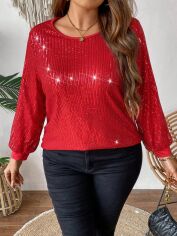 Акція на Лонгслів довгий жіночий SHEIN GD-00137240 XL Червоний від Rozetka