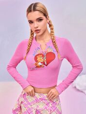 Акція на Лонгслів довгий жіночий SHEIN GD-00131779 L Рожевий від Rozetka
