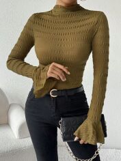 Акція на Лонгслів довгий жіночий SHEIN GD-00131840 L Хакі від Rozetka