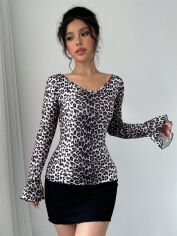 Акція на Лонгслів довгий жіночий SHEIN GD-00132560 L Коричневий від Rozetka
