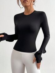 Акція на Лонгслів довгий жіночий SHEIN GD-00148753 S Чорний від Rozetka