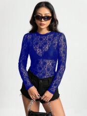Акція на Лонгслів довгий жіночий SHEIN GD-00144558 L Синій від Rozetka