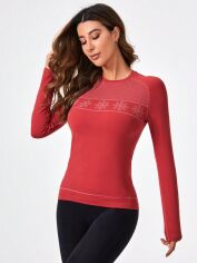 Акція на Лонгслів довгий жіночий SHEIN GD-00096863 S Червоний від Rozetka