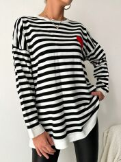 Акція на Джемпер жіночий SHEIN GD-00148418 One Size Чорний з білим від Rozetka