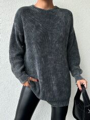 Акція на Джемпер жіночий SHEIN GD-00130827 One Size Темно-сірий від Rozetka