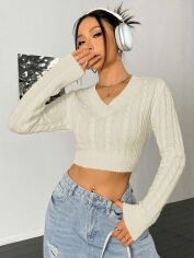 Акція на Джемпер жіночий SHEIN GD-00156795 XS Світло-сірий від Rozetka