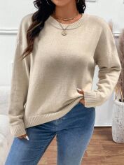 Акція на Джемпер жіночий SHEIN GD-00133179 4XL Світло-бежевий від Rozetka