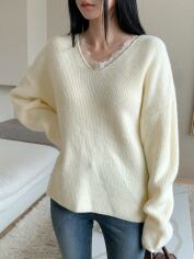 Акція на Джемпер жіночий SHEIN GD-00133377 XL Молочний від Rozetka