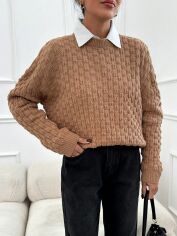 Акція на Джемпер жіночий SHEIN GD-00134238 One Size Коричневий від Rozetka