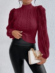 Акція на Джемпер жіночий SHEIN GD-00153459 XS Бордовий від Rozetka