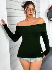 Акція на Джемпер жіночий SHEIN GD-00121496 2XL Темно-зелений від Rozetka