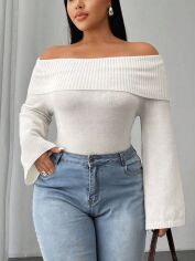 Акція на Джемпер жіночий SHEIN GD-00121689 2XL Білий від Rozetka