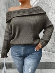 Акція на Джемпер жіночий SHEIN GD-00131975 XL Темно-сірий від Rozetka