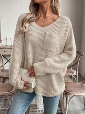 Акція на Джемпер жіночий SHEIN GD-00132126 S Світло-бежевий від Rozetka