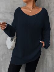 Акція на Джемпер жіночий SHEIN GD-00136894 XL Темно-синій від Rozetka