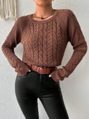 Акція на Джемпер жіночий SHEIN GD-00121568 S Коричневий від Rozetka