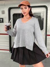 Акція на Джемпер жіночий SHEIN GD-00121592 XL Світло-сірий від Rozetka