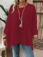Акція на Джемпер жіночий SHEIN GD-00137198 XL Бордовий від Rozetka