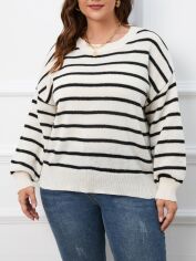 Акція на Джемпер жіночий SHEIN GD-00160865 2XL Чорний з білим від Rozetka
