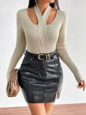 Акція на Джемпер жіночий SHEIN GD-00142876 L Світло-бежевий від Rozetka