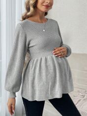 Акція на Джемпер для вагітних жіночий SHEIN GD-00157995 S Світло-сірий від Rozetka