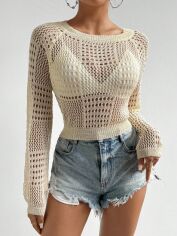 Акція на Джемпер жіночий SHEIN GD-00156647 L Кремовий від Rozetka