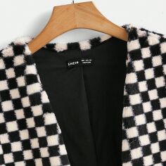 Акція на Кардиган жіночий SHEIN GD-00153174 XS Чорний з білим від Rozetka
