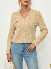 Акція на Кардиган жіночий SHEIN GD-00149106 S Світло-бежевий від Rozetka