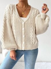 Акція на Кардиган жіночий SHEIN GD-00131998 S Кремовий від Rozetka