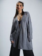 Акція на Кардиган жіночий SHEIN GD-00153557 XS Темно-сірий від Rozetka