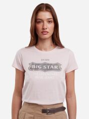 Акція на Футболка бавовняна жіноча Big Star Rissmelna 600 4XL Рожева з принтом від Rozetka