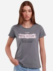 Акція на Футболка бавовняна жіноча Big Star Rissmelna 905 4XL Сіра з принтом від Rozetka