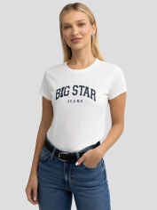 Акція на Футболка бавовняна жіноча Big Star Ramila 100 4XL Біла від Rozetka