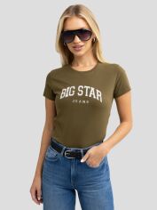 Акція на Футболка бавовняна жіноча Big Star Ramila 303 L Хакі від Rozetka