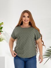 Акція на Блузка жіноча DEMMA 6600 50-52 Хакі від Rozetka