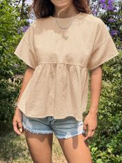 Акція на Блузка жіноча SHEIN GD-00111740 L Бежева від Rozetka
