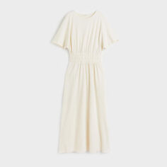 Акція на Плаття міді літнє жіноче H&M XAZ380236PRTJ XL Молочне від Rozetka