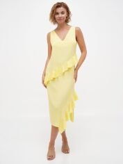 Акція на Сукня міді літня жіноча EQUILIBRI W452 074 000-149 L Yellow від Rozetka