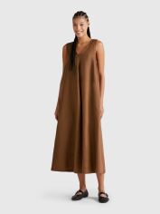Акція на Сукня міді літня жіноча United Colors of Benetton 4AGHDV07C-0B1 S Коричнева від Rozetka