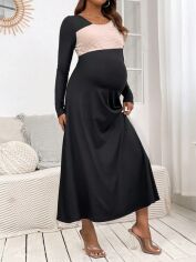 Акція на Плаття для вагітних довге літнє SHEIN GD-00118241 XL Чорне від Rozetka