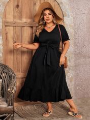Акція на Плаття довге літнє жіноче SHEIN GD-00118231 XL Чорне від Rozetka