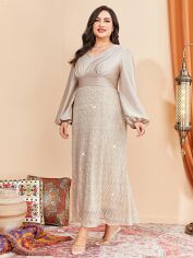 Акція на Плаття вечірнє довге літнє жіноче SHEIN GD-00119211 4XL Айворі від Rozetka