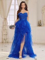 Акція на Плаття вечірнє довге літнє жіноче SHEIN GD-00118277 L Синє від Rozetka
