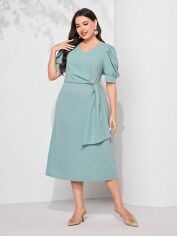 Акція на Плаття вечірнє міді літнє жіноче SHEIN GD-00138041 2XL М'ятне від Rozetka